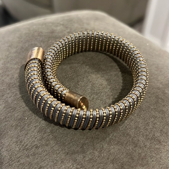 Carolina Bucci Caro Gold Plated and Grey Wrap Bracelet - Picture 2 of 4